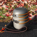 DS-101 Outdoor Camping Cookware Set Portale Orange Handle Tableware Pot