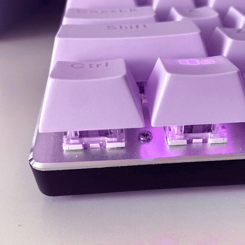 104pcs Universal Mechanical Keyboard Keycap PC Bakclit Key Cap Set (Purple)