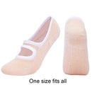 Women Yoga Socks Anti-Slip Fitness Pilates Ballet Cotton Socks (Beige) Newly