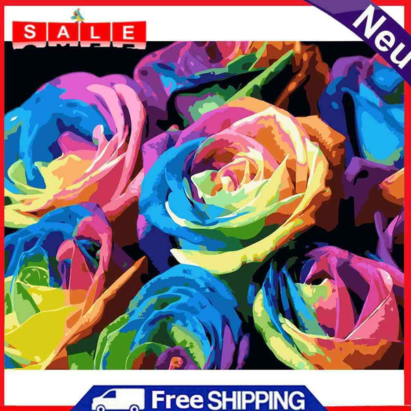 DIY Digital Oil Painting By Numbers Kits Colorful Art Flower Drawing Decoration