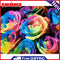 DIY Digital Oil Painting By Numbers Kits Colorful Art Flower Drawing Decoration