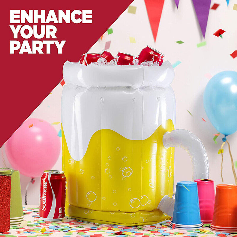 Inflatable Beer Mugs Coolers Summer Beach PVC Cold Drinks Party Supplies Newly