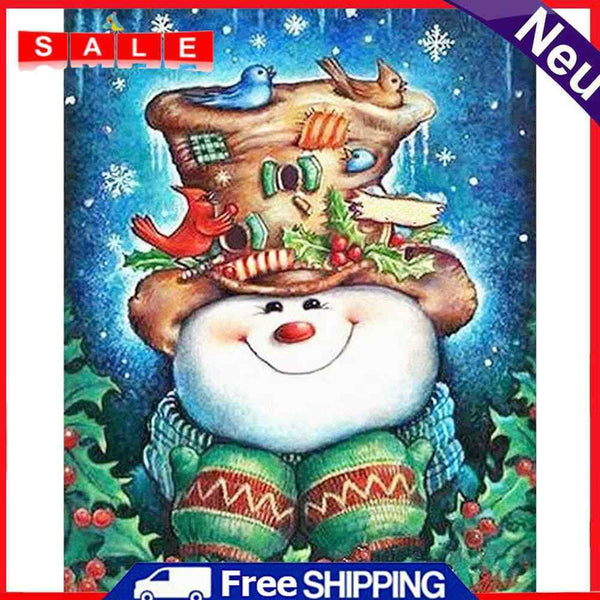 Christmas Snowman Oil Paint By Numbers DIY Coloring Picture Kits for Adults Kids