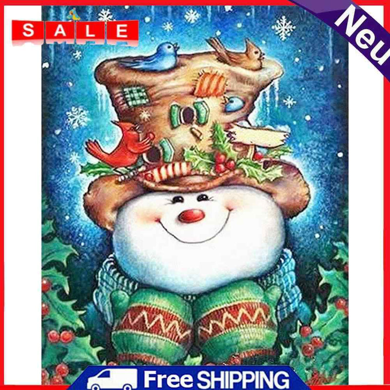 Christmas Snowman Oil Paint By Numbers DIY Coloring Picture Kits for Adults Kids