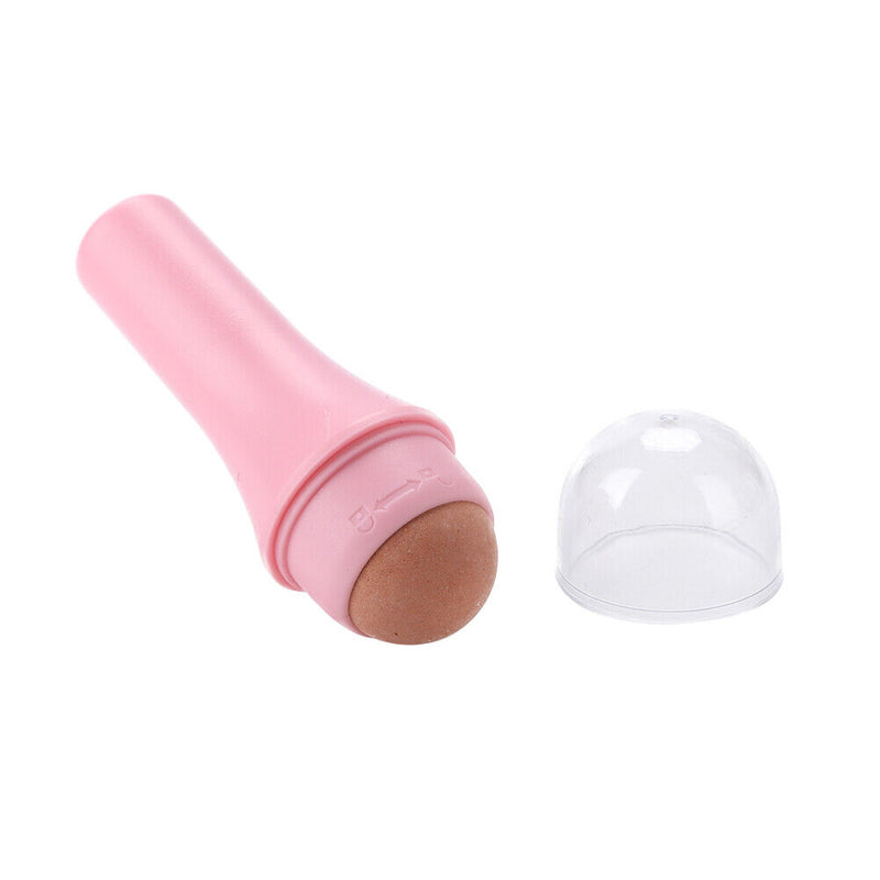 Face Oil Absorbing Roller T-zone Massage Volcanic Stone Skin Care (Pink) Newly