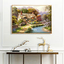 Full Cross Stitch Cotton Country House 11CT Handiwork DIY Stamped Wall Craf