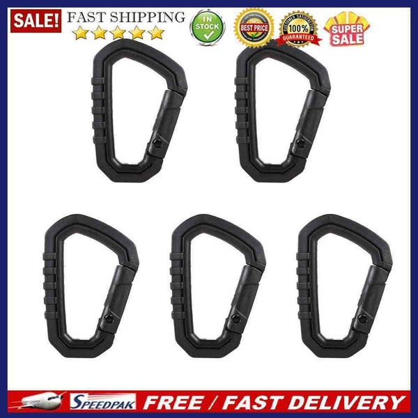 5pcs Outdoor Carabiner Molle Buckle Keychain Hook Backpack D-Ring Safety Buck