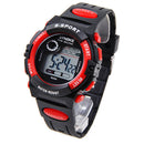 Multifunction Waterproof Child Boy Girl Sports Electronic Wrist Watch Red