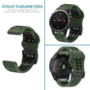 Silicone Sport Band for Garmin Fenix 7X/6X/5X 26mm (Military Green Black) Newly