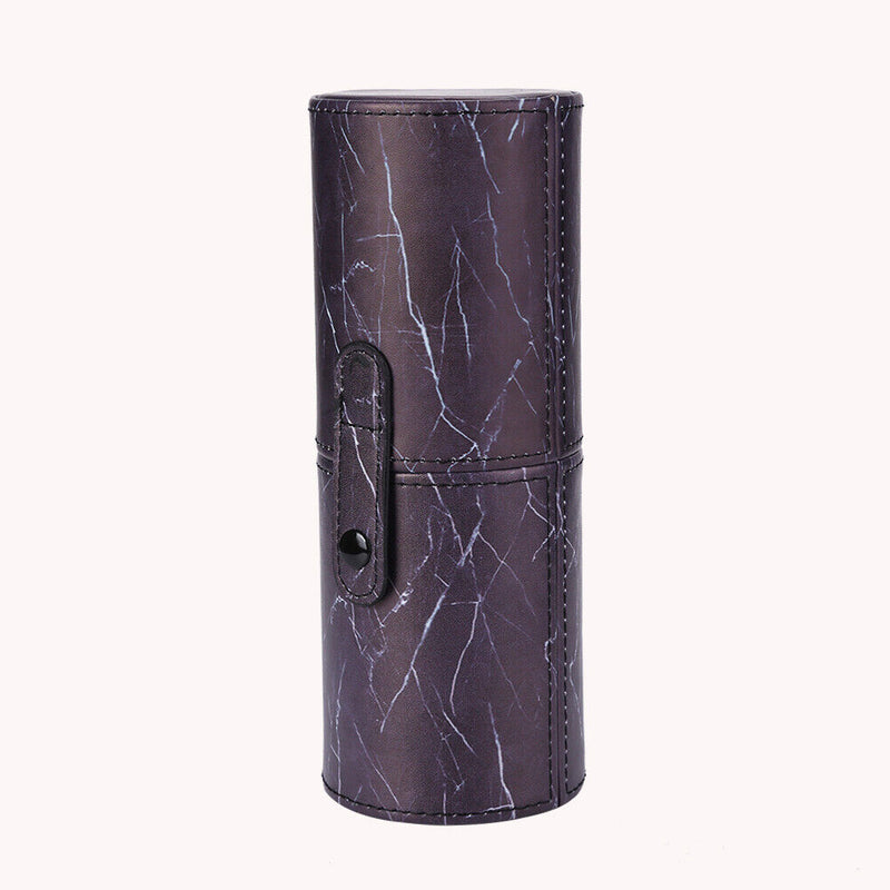 Portable PU Leather Makeup Storage Holder Cosmetic Brush Pen Cup Box (E)