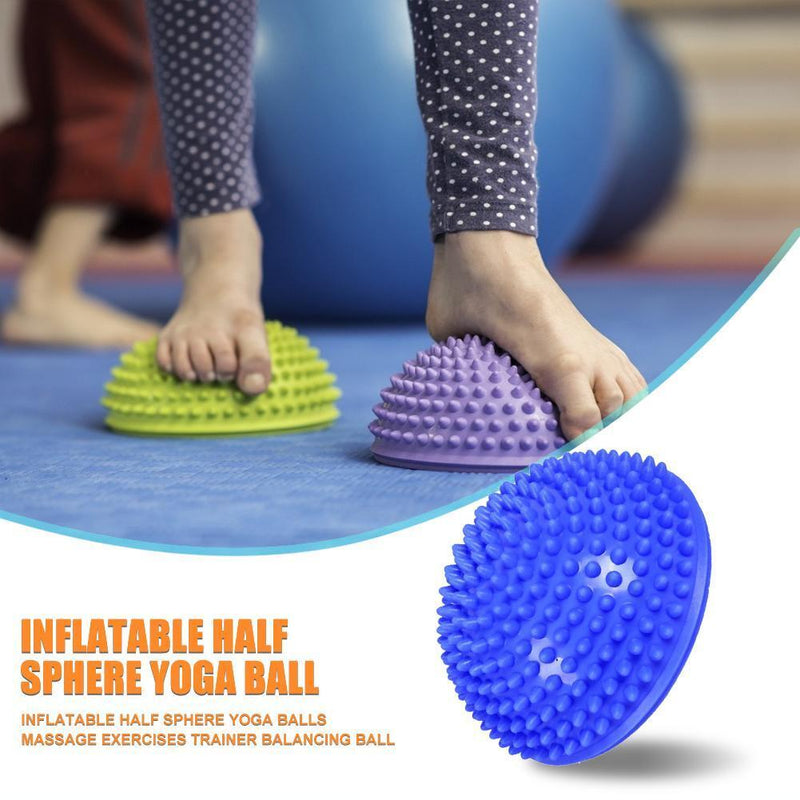 Inflatable Half Sphere Yoga Balls Massage Trainer Balancing Ball (Blue)