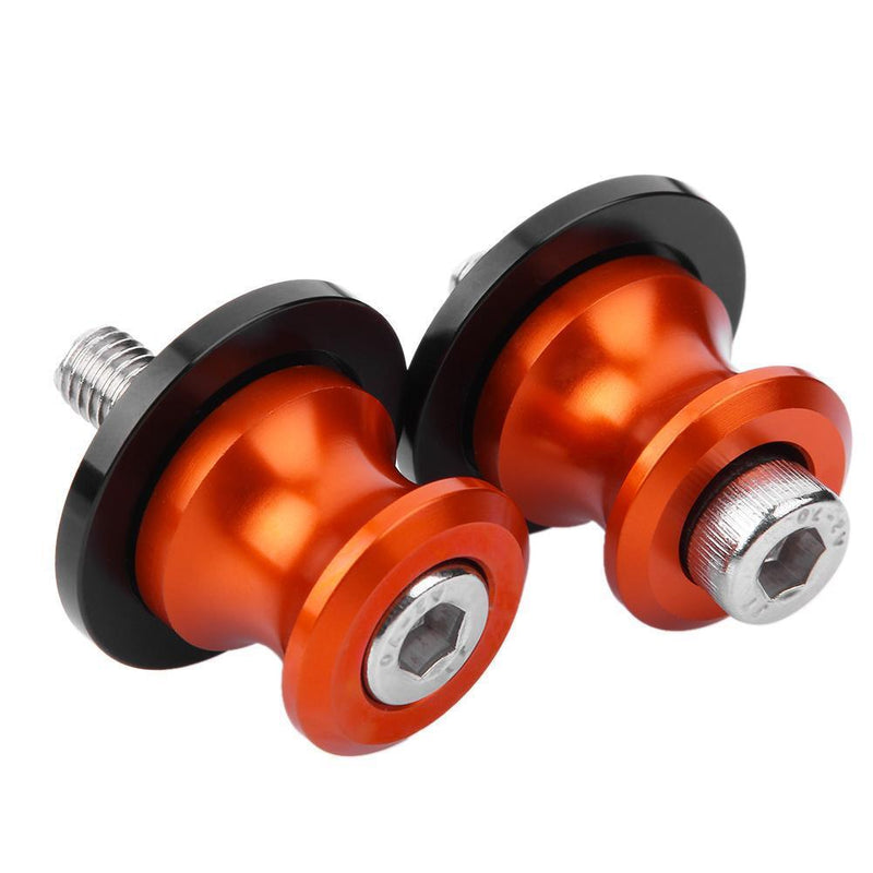 2pcs 8mm CNC Aluminum Motorcycle Swingarm Spool Slider Stand Screws(Orange)