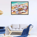 Sea Shells Oil Paint By Numbers Kits DIY Handpainted on Canvas Wall Art