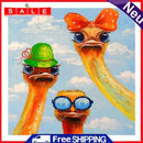Oil Paint by Numbers Ostrich Canvas Artwork Living Room Picture Decoration Kit