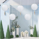 Paper Ball Lantern Decorative Lighting Lamp Wedding Party Decor Art (White)