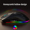 USB Lightweight Gaming Mouse RGB Backlit 6400DPI Honeycomb Shell Mice for PC