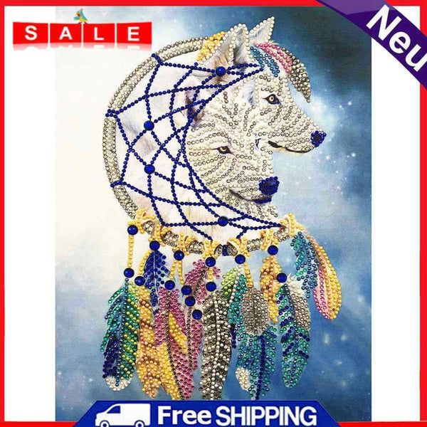 5D DIY Special Shaped Diamond Painting Wolf Embroidery Mosaic Kit Bedroom Decor