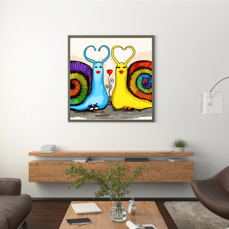 Love Snail Oil Paint By Numbers Canvas Drawing DIY Cartoon Home Decoration Gi