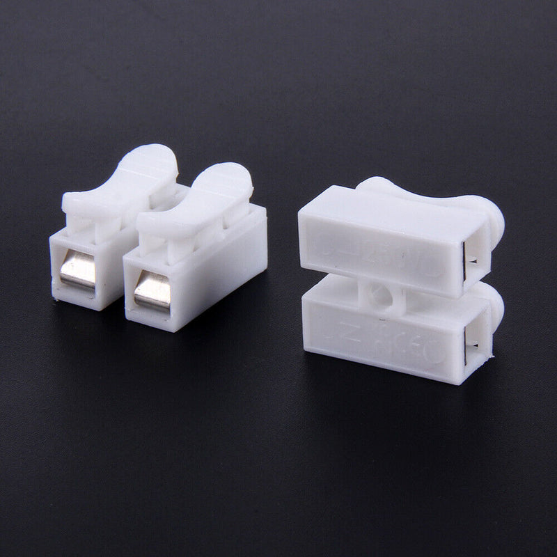 50pcs/Lot Push Wire Male 2P Shock Connector Terminal Blocks Connector