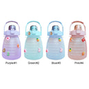 Water Bottle - Cute Belly Bottles Water Jug with Time Marker 1.3L (Green)