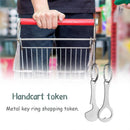 2pcs Metal Keychain Shopping Cart Tokens Accessories Key Ring Hook (C) Newly