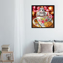 Teacup Mouse Frameless Picture Oil Paint By Numbers Hand Painted Art Picture