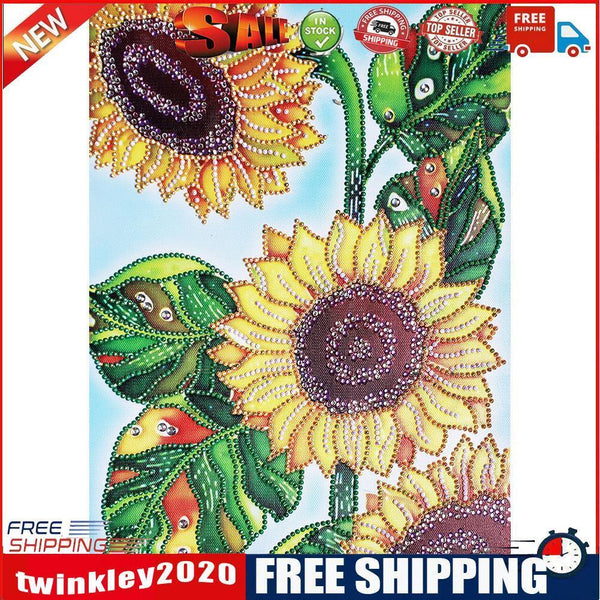 5D DIY Special Shaped Diamond Painting Cross Stitch Kit (D1022 Sunflower)