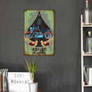 Weatherproof Retro Chic Motorcycle Sign Iron Painting Wall Drawing (9) Newly