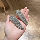 Korean Girl Fringe Barrette Women Pearls Rhinestone Bang Ponytail Duckbill Clips