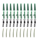40pcs Lead Clips Quick Change Swivels Tail Rubber Tubes Anti Knot Sleeves K