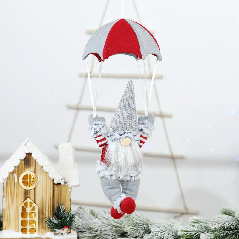 Xmas Tree Hanging Toys Festive Ornament Gnome Parachutes for Home Door Wall Hook
