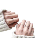 Sliver Color Jewelry Minimalist Trendy Geometric Women Ring Set Punk Ring