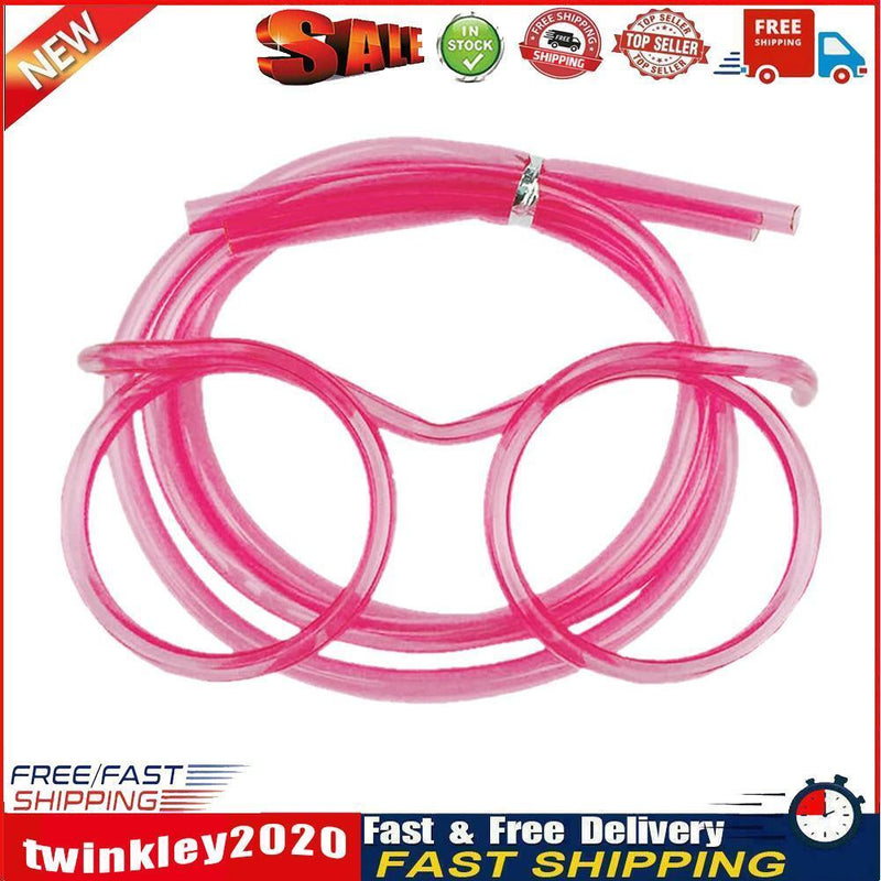 Novelty Eyeglasses Drinking Straw for Kids Birthday Party Supplies (Pink) Newly