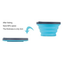 720ML Portable Silicone Bowls Lunch Box with Lid for Camping (Sky Blue) Newly