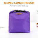 Waterproof Insulated Lunch Bag Picnic Food Thermal Storage Handbag (Purple)