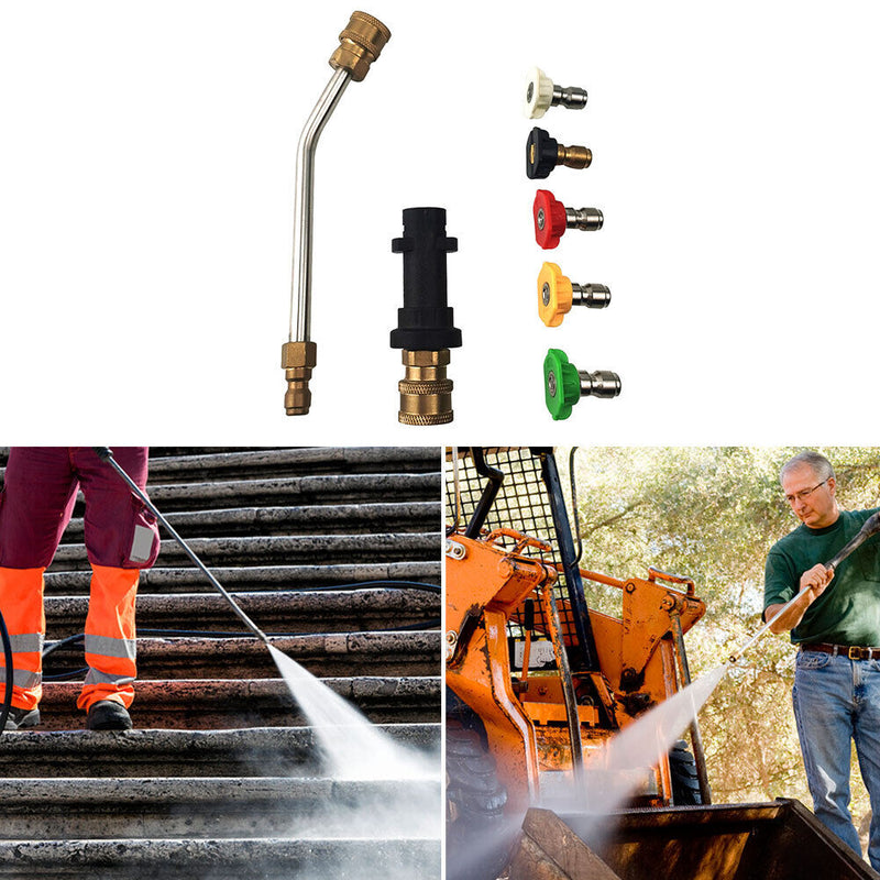 Pressure Washer Gun Adapter + Extension Wand + 5 Tips for Karcher K2-K7 Newly