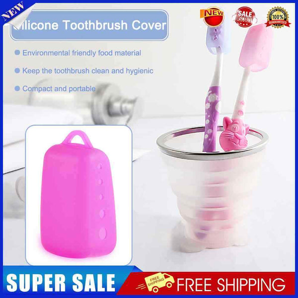 #A 3pcs Tooth Brush Pod Silicone Toothbrush Head Box Soft Food Material for Outd