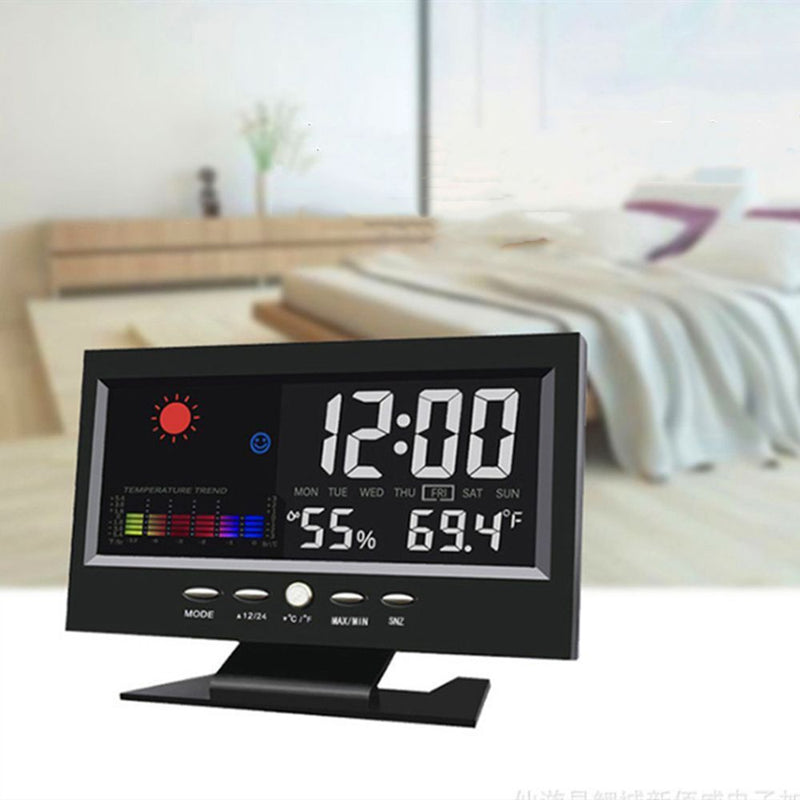 Weather Station Humidity Thermometer Snooze Alarm Clock Calendar Alarm Clock