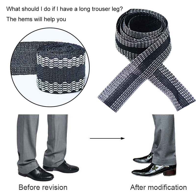 1.2m Self Adhesive Pant Edge Paste Cloth Sewing Trouser Mouth Paste (Black)