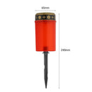 Solar Power Grave Lawn Light Flameless Electronic LED Candle Lamp (Red) Newly