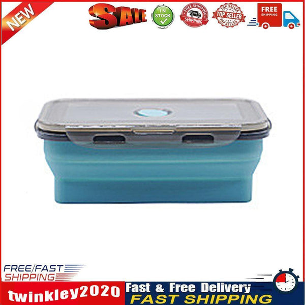 Silicone Lunch Box Folding Microwave Bento Food Storage Container (L) Newly
