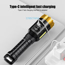 LED Flashlight Bright USB Rechargeable Waterproof Torch Lamp for Camping Hiking