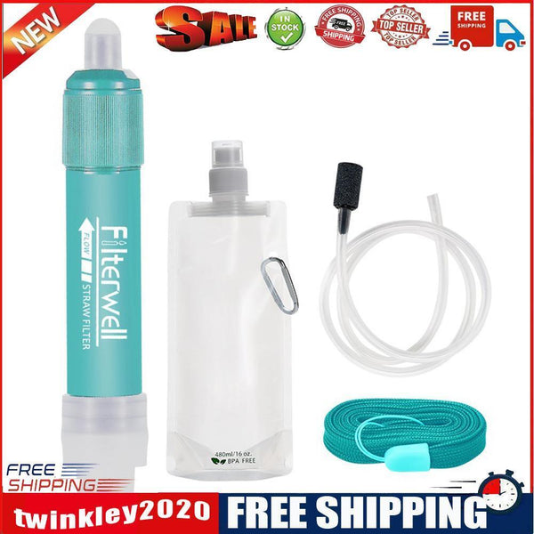 Emergency Drinking Water Filter Straw Camping Survival Water Purifier Kits