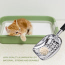 Metal Cat Kitten Litter Shovel Aluminum Alloy Pet Sand Clean Scoop (Black)