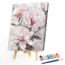 Pink Flower Oil Paint By Numbers Kits Canvas Picture Wall Art DIY Craft Coloring