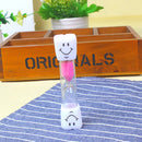 Creative Smiling Face Hourglass Sand Clock for Kids Brushing Teeth (Pink)