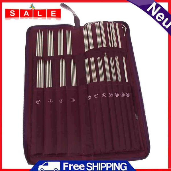 104pcs Stainless Steel Direct Round Knitting Needles Crochet Needle Set with Bag Sweater Factory