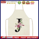 Letter J Printed Kitchen Apron for Women Cotton Linen Household Waterproof Bibs