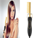2 in 1 Hairdressing Brush Hair Straightener Curler Electric Flat Curling Ir