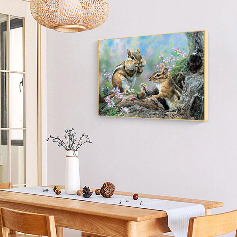 DIY Oil Paint by Numbers Hand Painted Squirrel Drawing Kit Coloring Picture